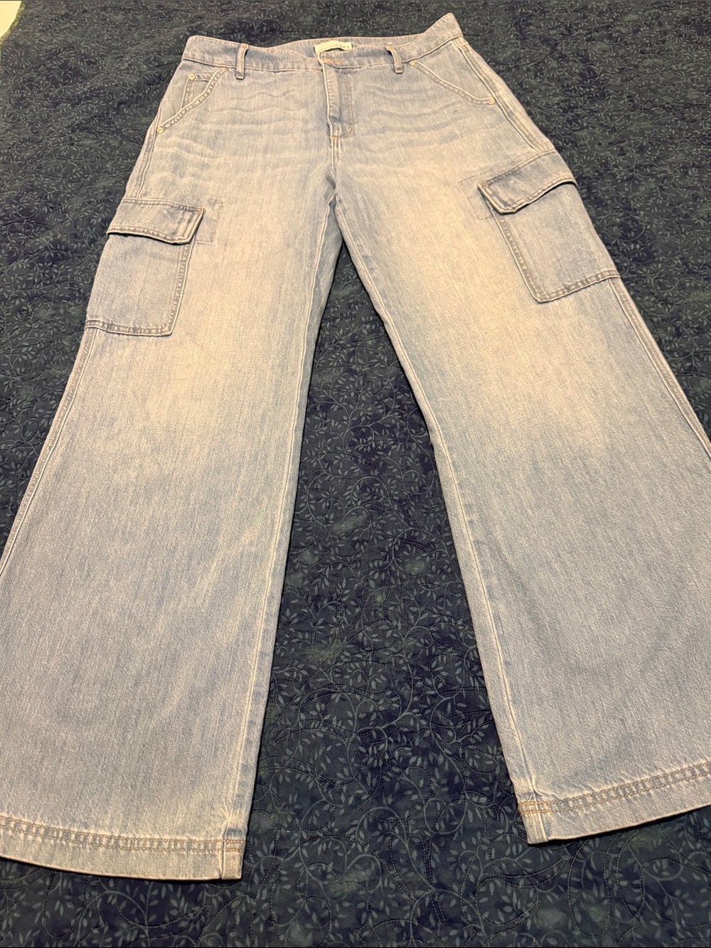 LOFT Blue Jean Flare Jeans, Side Cargo pockets, Size 29/8